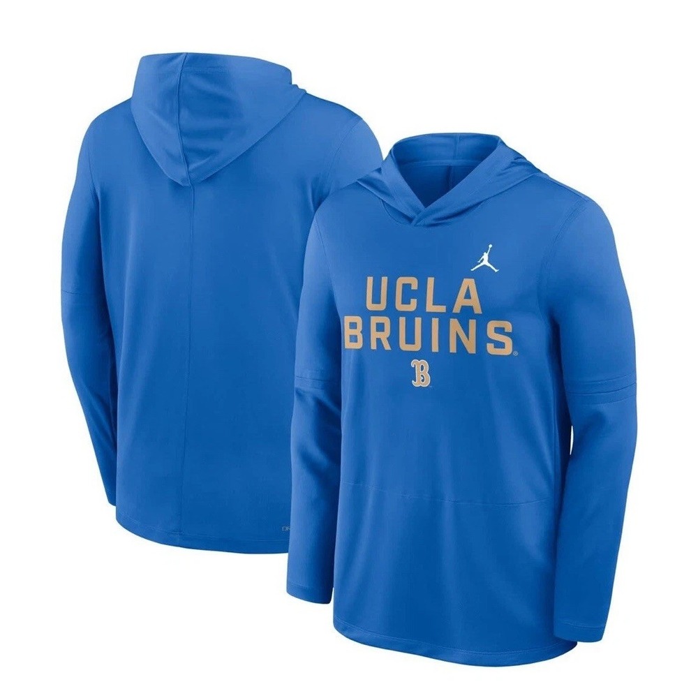 Men's LARGE UCLA Bruins Jordan 2025 Sideline Team Issue Dri-Fit College Hoodie